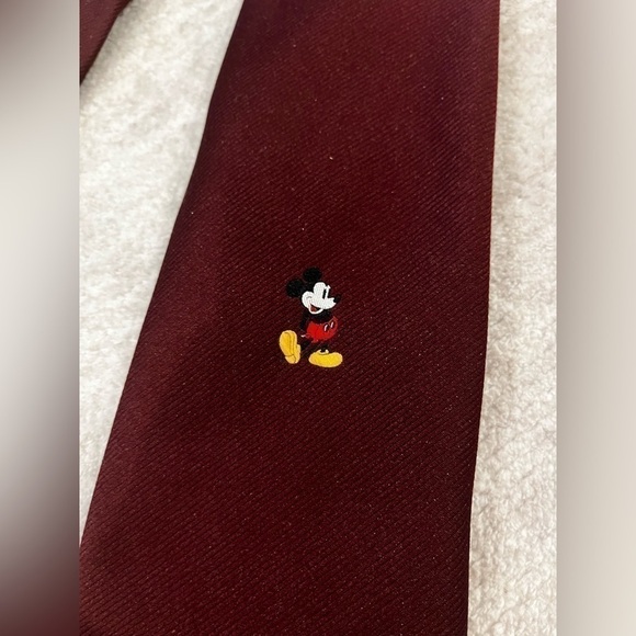 Vintage 80s 90s Walt Disney Mickey Mouse by Cervantes Embroidered Poly Neck Tie - Picture 3 of 6